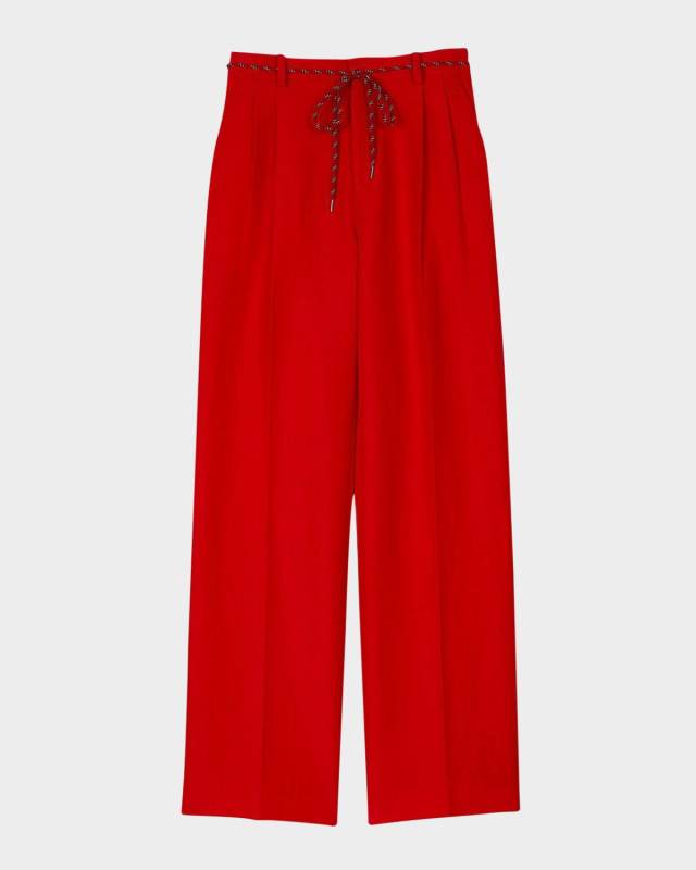 Garance Belted Linen-Blend Pants